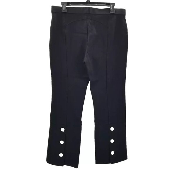 Tory Burch  Ponte Flare Black Womans Pant  Brass Button Details Sz Large - Picture 1 of 12